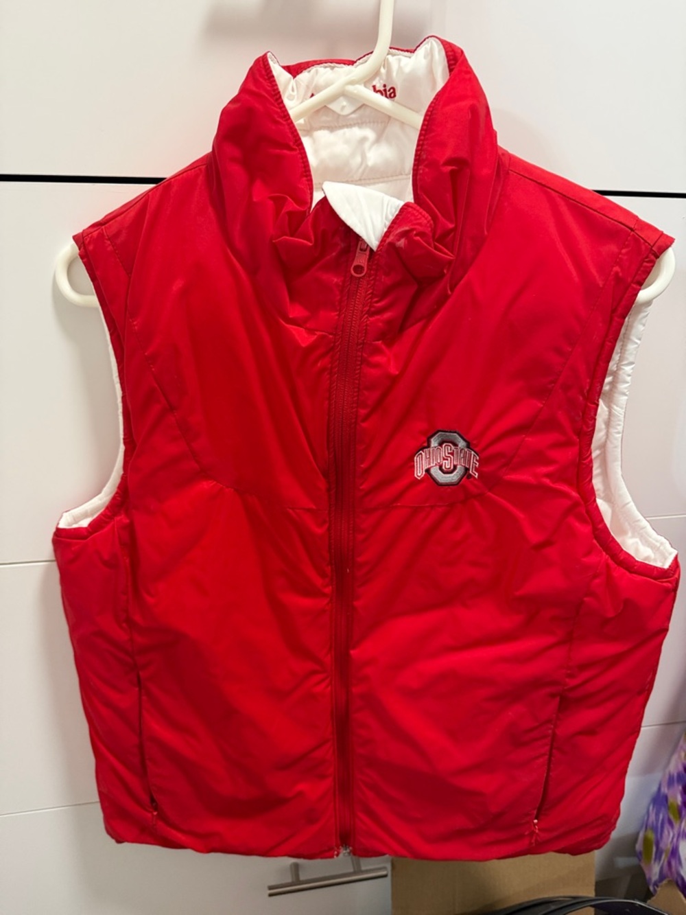 Columbia Reversible Red Puffer Vest